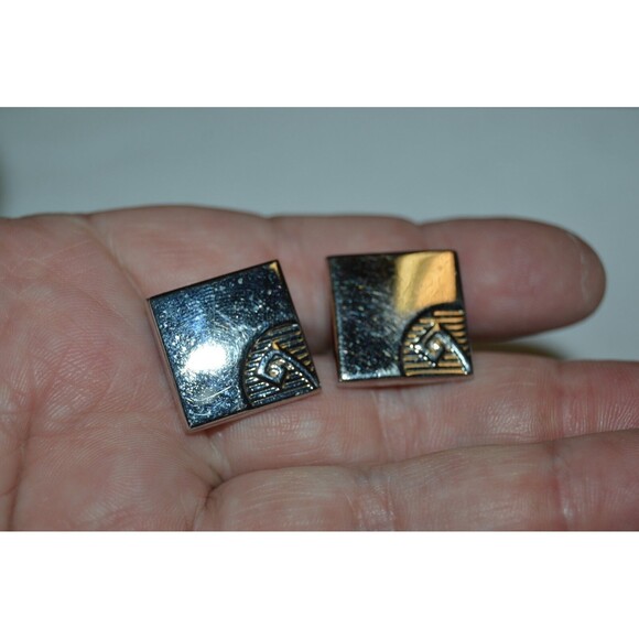 Vintage Silver Tone Square SWANK High End Classic Men's Cuff Links Rare - Picture 5 of 6